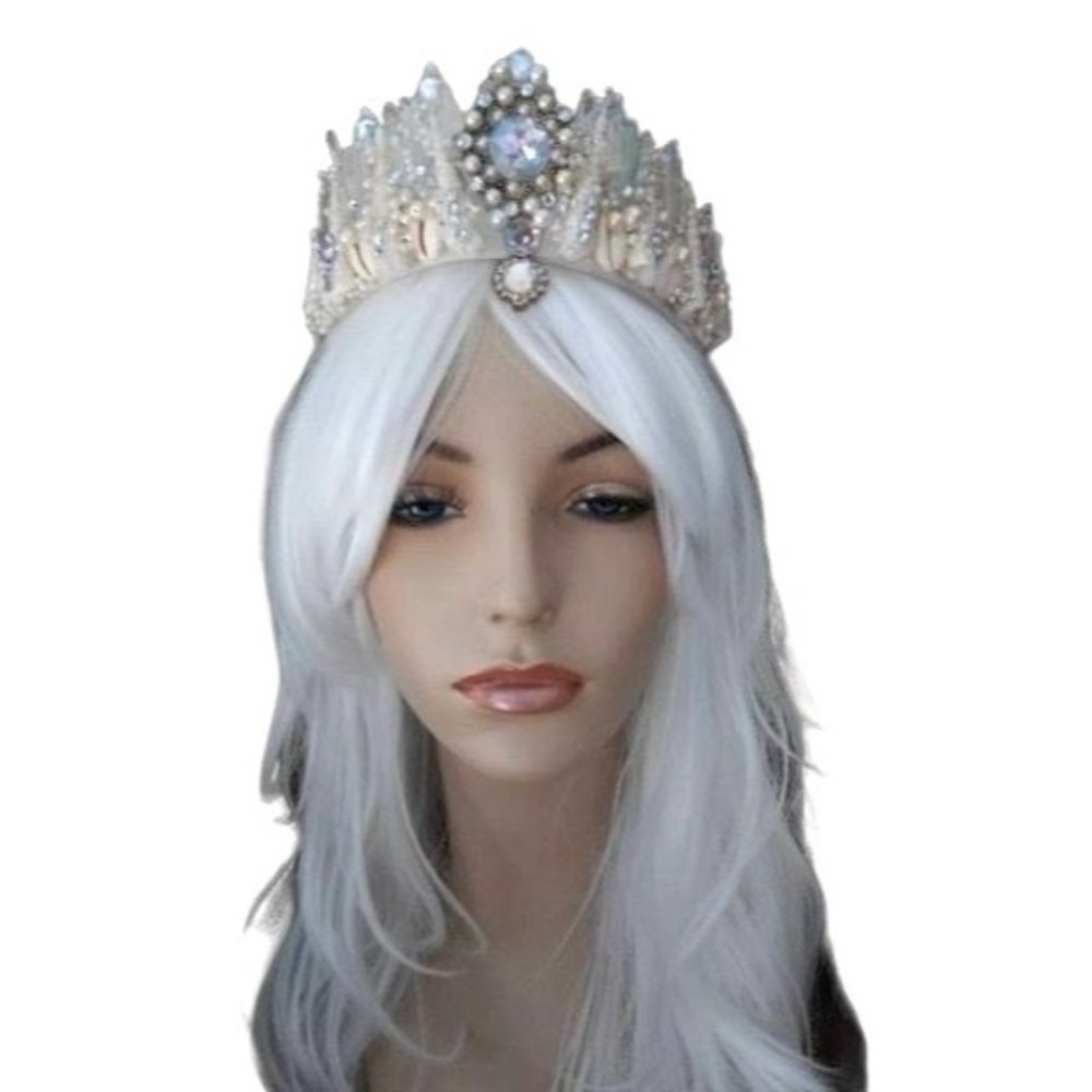 Handmade Seashells & Crystal Mermaid Wedding Crown Tiara